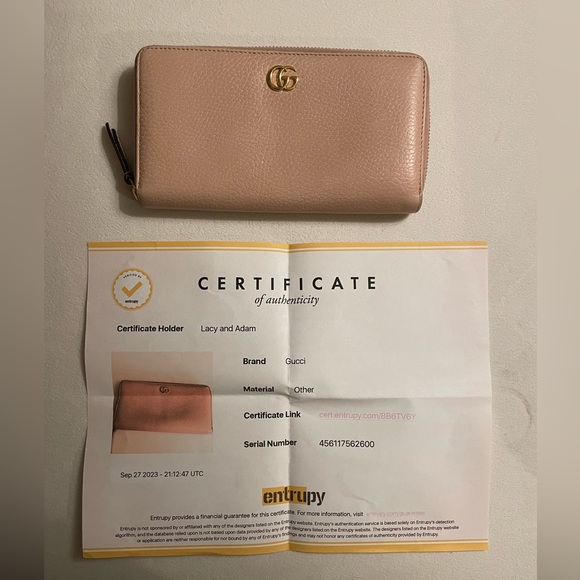Authentic GG Gucci Marmont Long Zippy Wallet Light Pink Color With COA - Picture 2 of 15